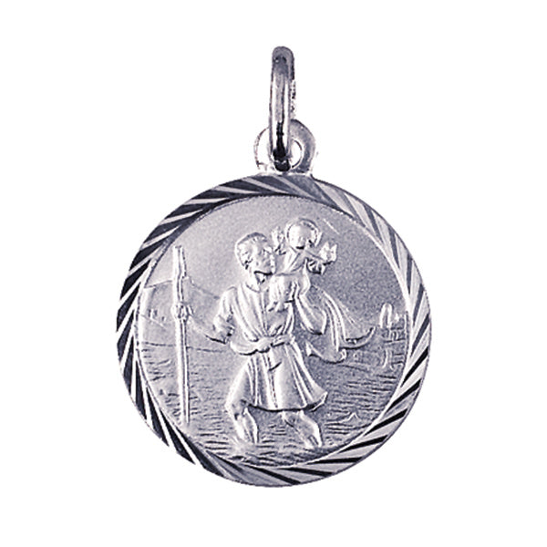 Sterling Silver Italian 16Mm St Christopher Pendant
