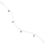 Ladies Sterling Silver Multi Cubic Zirconia Anklet