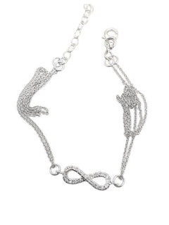 Sterling Silver Infinity Anklet Bracelet 24 +3Cm