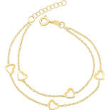 Gold-Plated Sterling Silver Heart Bracelet