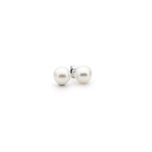 Sterling silver white round 4-4.5mm freshwater pearl studs