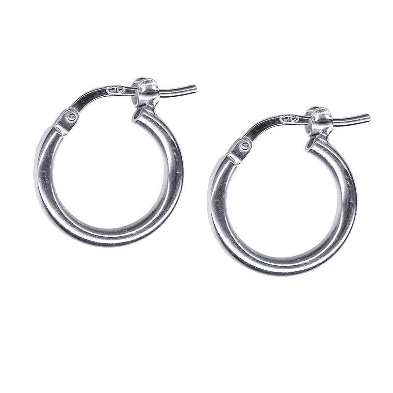 Sterling silver Italian Plain Hoop Earrings