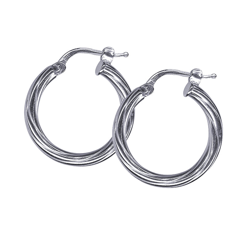 Sterling silver Italian Twist Hoop Earrings