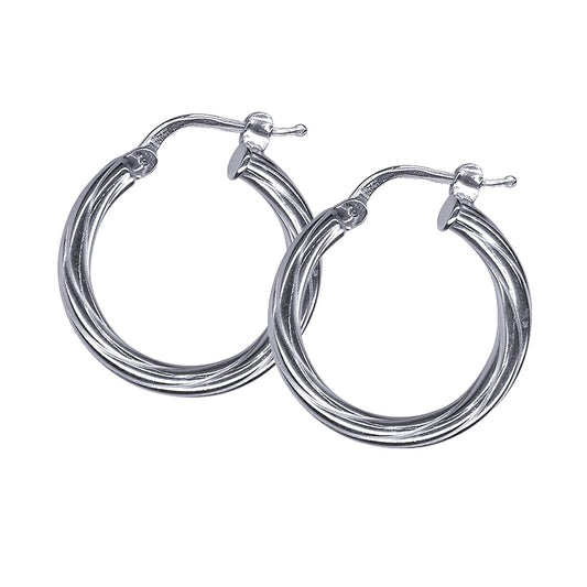 Sterling silver Italian Twist Hoop Earrings