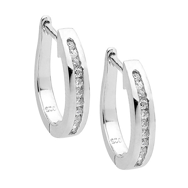 SS WH CZ Chanel Set Hoops - RRP $89