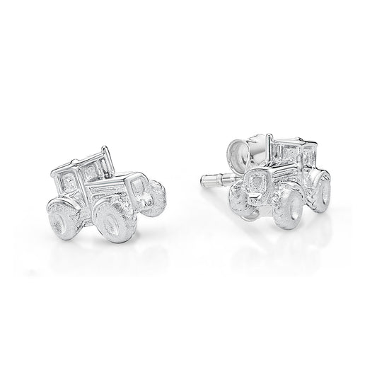 Sterling Silver Tractors Stud Earrings