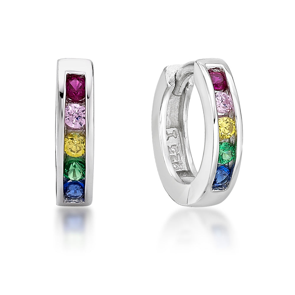 Sterling Silver Rainbow 5 X 1.7Mm, 2.6 X 11.5Mm Earrings