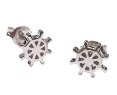 Sterling silver ships wheel studs