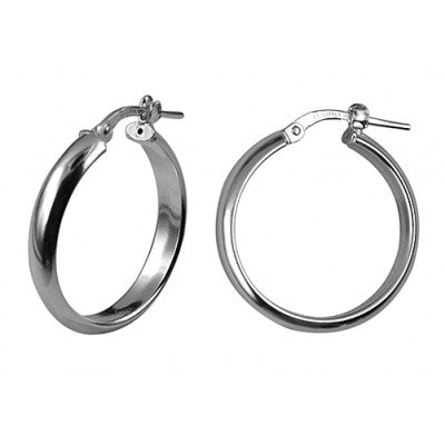 Sterling Silver Italian Half Round Hoop