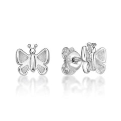Sterling Silver Butterfly Stud
