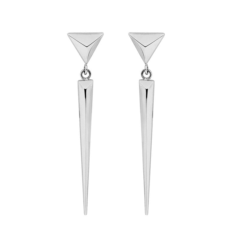 Stainless Steel Drop Spear Earrings