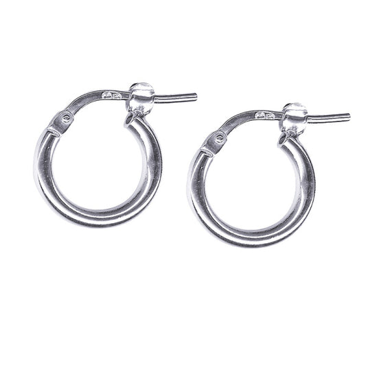 Sterling Silver Italian Plain Hoop Earrings