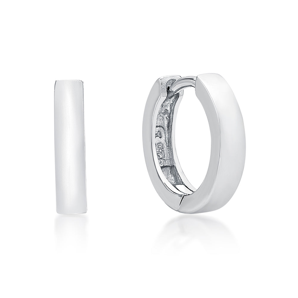 Sterlimng Silver 3 X 14Mm Huggie Earrings