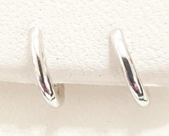 Sterling Silver Huggie Polish Tube Earrings 1.7X12mm