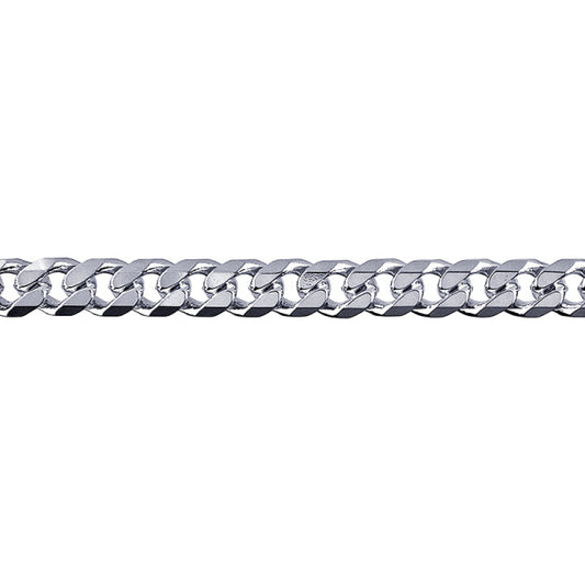 Sterling Silver Bevelled Diamond Cut Curb Chain