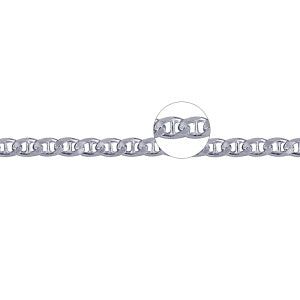 Sterling Silver Bevelled Anchor Chain 50cm