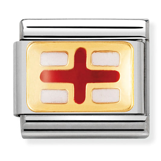 Classic Europe Flag St/Steel Enamel And 18Ct Gold