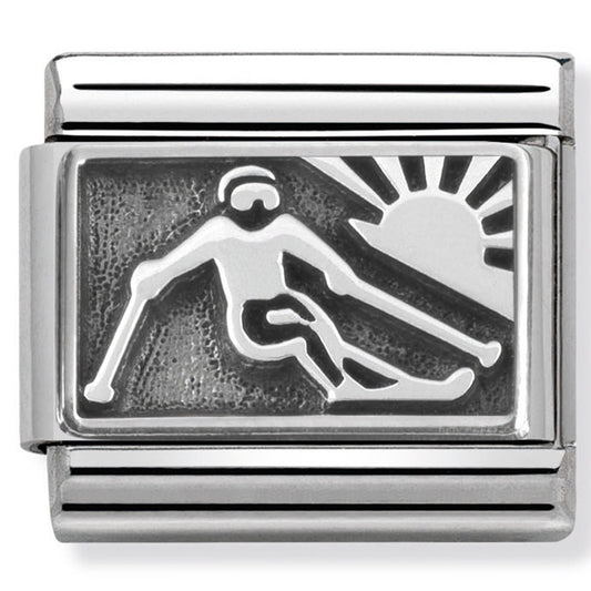 Classic Plates Oxidised St/Steel And 925 Silver