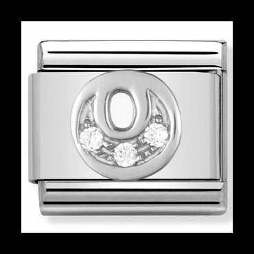 Classic Alph St/Steel Cz And Silver 925 Letter O