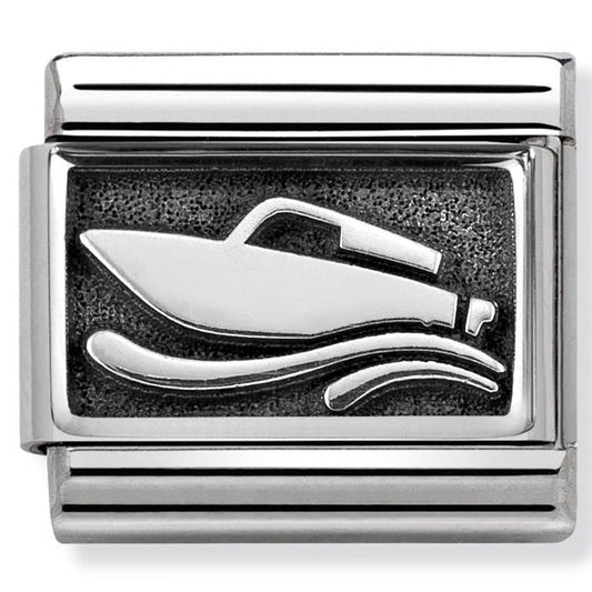 Classic Plates Oxidised St/Steel And 925 Silver