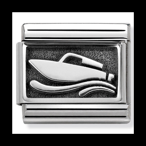 Classic Plates Oxidised St/Steel And 925 Silver