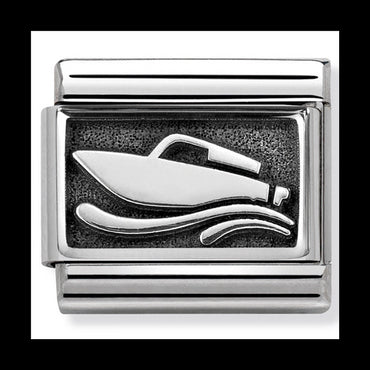 Classic Plates Oxidised St/Steel And 925 Silver