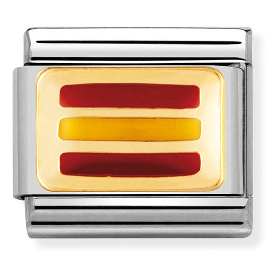 NOM-030234 18 COMP Classic EUROPE FLAG st/steel, enamel & 18ct gold (Spain)