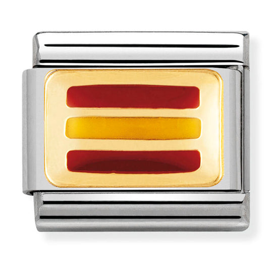 NOM-030234 18 COMP Classic EUROPE FLAG st/steel, enamel & 18ct gold (Spain)