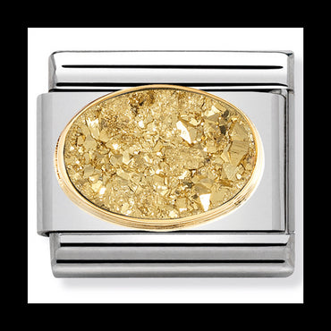 NOM 030518 02 COMP Classic DRUSY st/steel, stones & 18ct y/g (Yellow Gold)