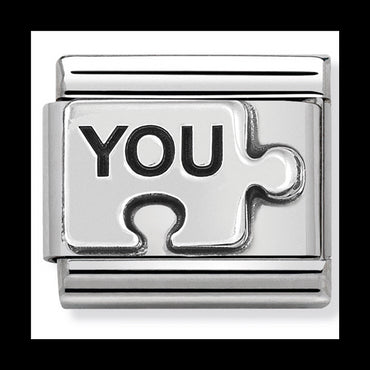NOM-330101 40 COMP Classic OXIDISED SYMBOLS st/steel & sterling silver (YOU puzzle(You Me))