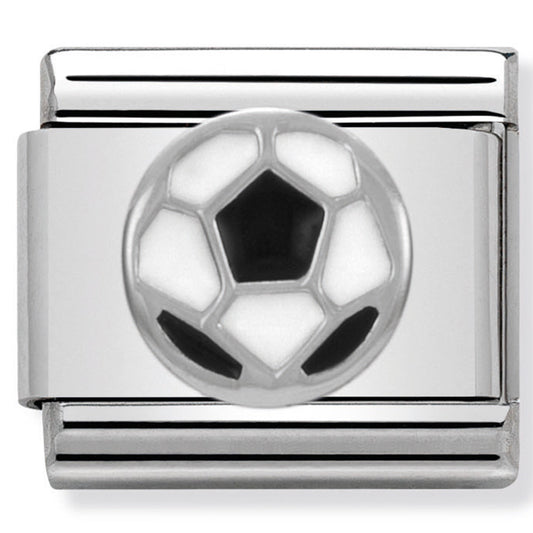 Nom-330202 13 Comp Classic Symbols St/Steel, Enamel & Silver 925 (Soccer Ball)