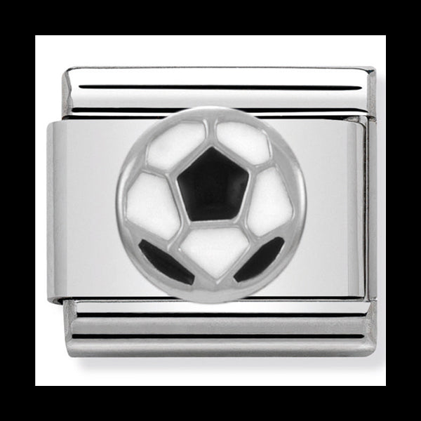 Nom-330202 13 Comp Classic Symbols St/Steel, Enamel & Silver 925 (Soccer Ball)