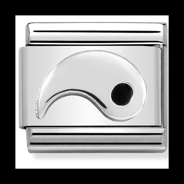 Nom-330204 23 Comp Classic Symbols St/Steel, Enamel & Silver 925 (Yang (Yin Yang))