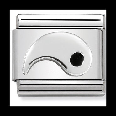 Nom-330204 23 Comp Classic Symbols St/Steel, Enamel & Silver 925 (Yang (Yin Yang))