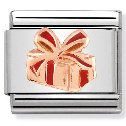 Nom-430203 03 Comp Classic Relief Symbols St/Steel, Enamel & 9Ct Rose Gold (Gift Red Enamel) Rrp Au$75/Nz$90