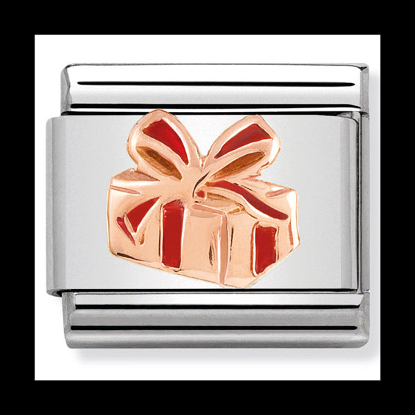 Nom-430203 03 Comp Classic Relief Symbols St/Steel, Enamel & 9Ct Rose Gold (Gift Red Enamel) Rrp Au$75/Nz$90