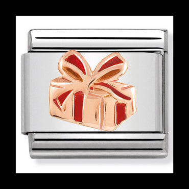 Nom-430203 03 Comp Classic Relief Symbols St/Steel, Enamel & 9Ct Rose Gold (Gift Red Enamel) Rrp Au$75/Nz$90