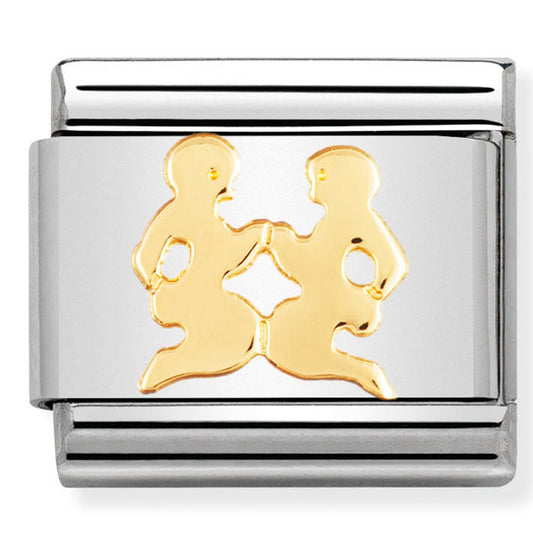 Nom-030104 03- Zodiac Composable Classic St/St & 18Ct Gold (Gemini)