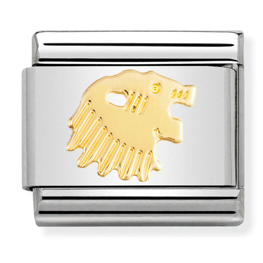 Nom-030104 05- Zodiac Composable Classic St/St & 18Ct Gold (Leo)