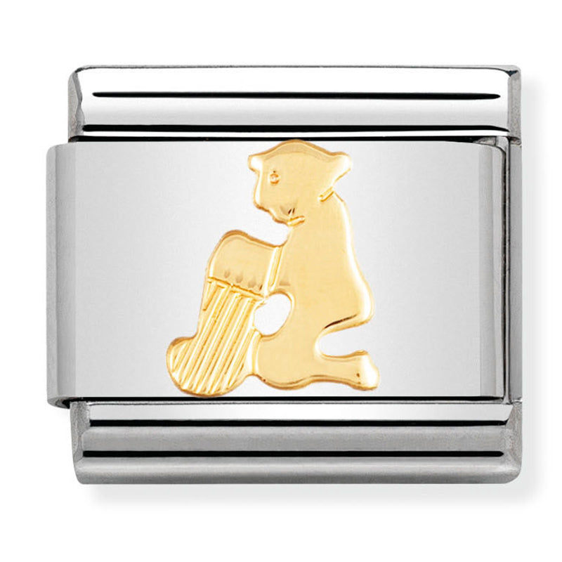 Nom-030104 11- Zodiac Composable Classic St/St & 18Ct Gold (Aquarius)