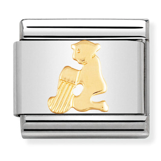 Nom-030104 11- Zodiac Composable Classic St/St & 18Ct Gold (Aquarius)