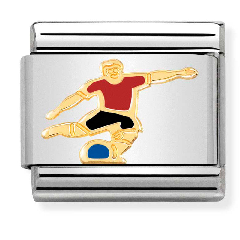 M-030259 11 Comp Classic Sports 1 St/Steel, Enamel & 18Ct Gold (Soccer)