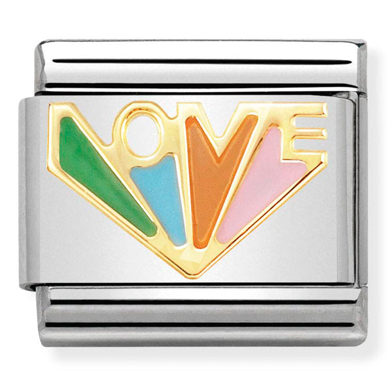Nom-030272 37 Comp Classic Symbols St/Steel, Enamel & 18Ct Gold (Angel Of Love