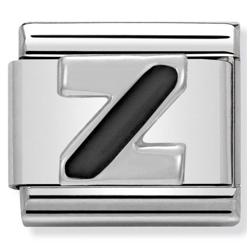 Nom-330201 26 Comp Classic Black Alphabet St/Steel, Enamel & Silver 925 (Letter Z)