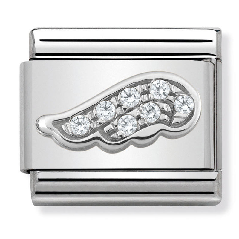 Nom-330304 16 Comp Classic Symbols St/Steel, Cz & Silver 925 (White Wing)