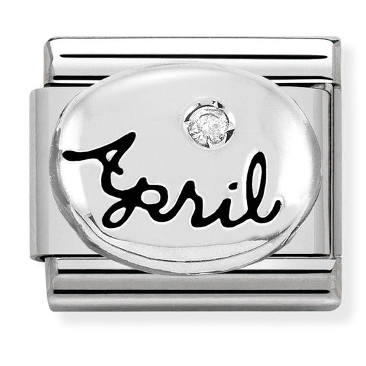 Nom-330505 04 Comp Classic Symbols St/Steel, Silver 925 & Stone (April Diamond)