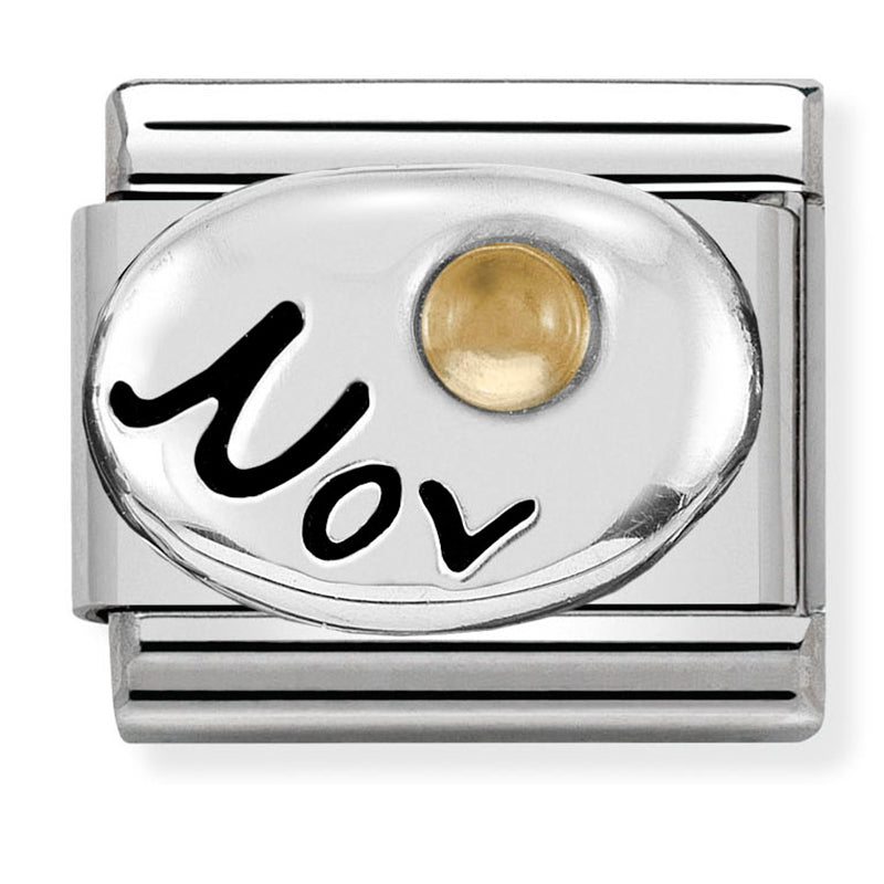 Nom-330505 11 Comp Classic Symbols St/Steel, Silver 925 & Stone (November Citrine)