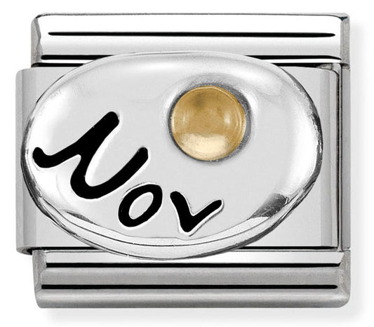 Nom-330505 11 Comp Classic Symbols St/Steel, Silver 925 & Stone (November Citrine)