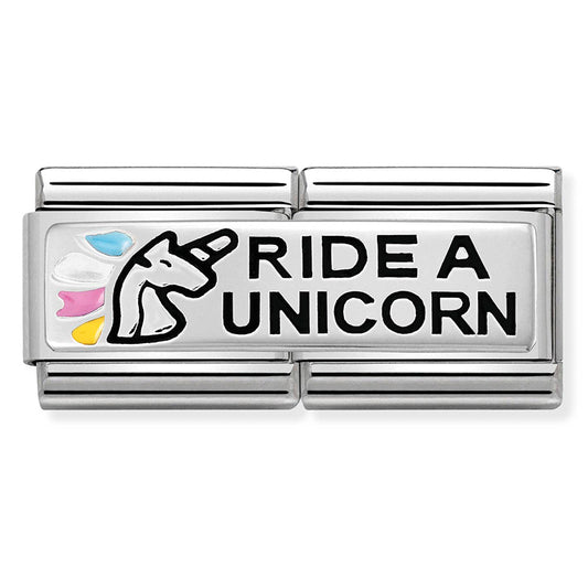 Nom-330721 01 Comp Classic Double St/Steel, Sterling Silver & Enamel (Ride A Unicorn)