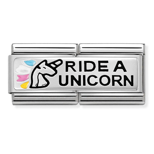 Nom-330721 01 Comp Classic Double St/Steel, Sterling Silver & Enamel (Ride A Unicorn)